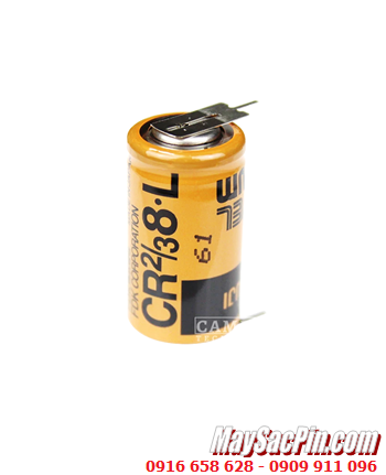 FUJI CR2/3 8.L (chân thép hàn); Pin nuôi nguồn PLC FUJI CR2/3 8.L lithium 3v 2/3A 2000mAh, Xuất xứ NHẬT